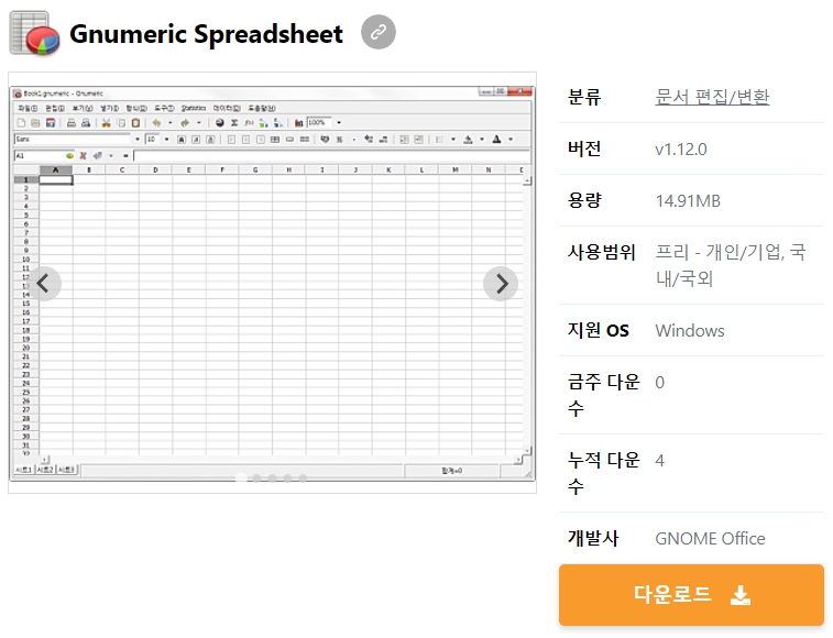 Gnumeric-Spreadsheet