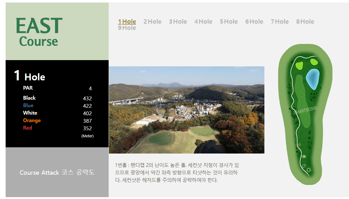 은화삼 CC 동코스 공략도 01