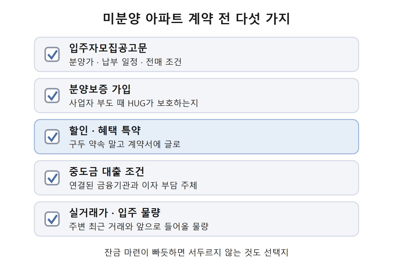 미분양 아파트 계약 전 서류 체크리스트