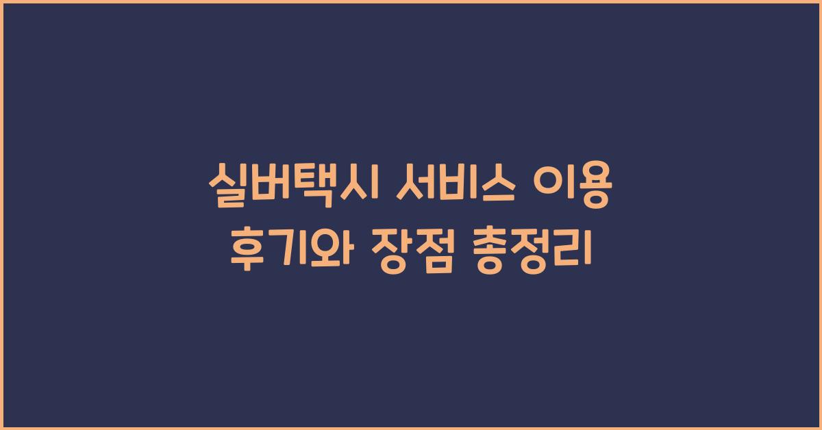실버택시 서비스