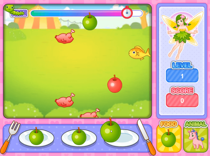 체리의-생일파티-중급-쥬니어네이버-플래시게임-플레이-사과-3개를-접시위에-올려놓는-화면