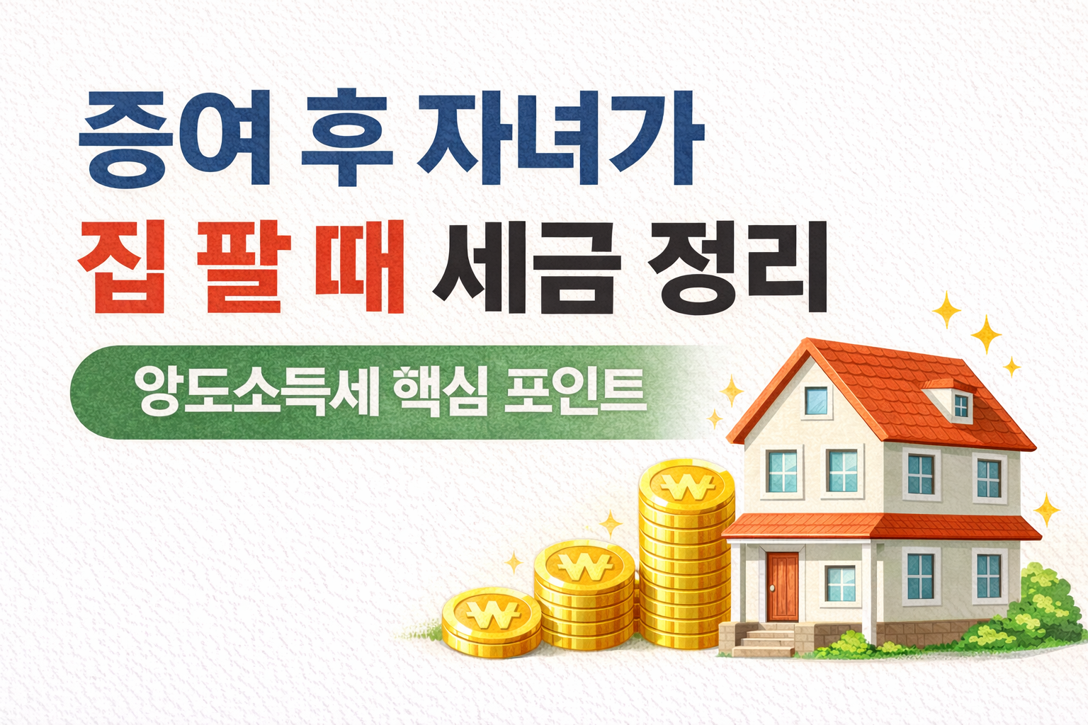 증여 후 자녀가 집 팔 때 세금 정리