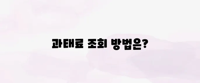 주정차 위반 과태료 조회 (과태료 납부)