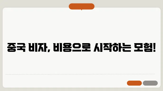 중국 비자 신청 비용