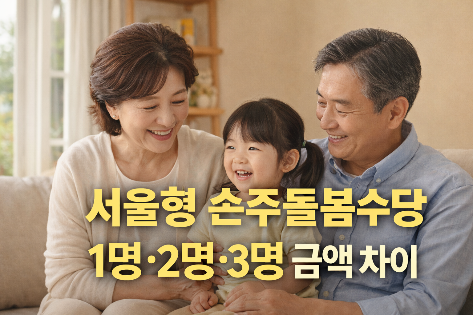 2026년 서울형 손주돌봄수당 친인척형, 1명&middot;2명&middot;3명 금액 차이