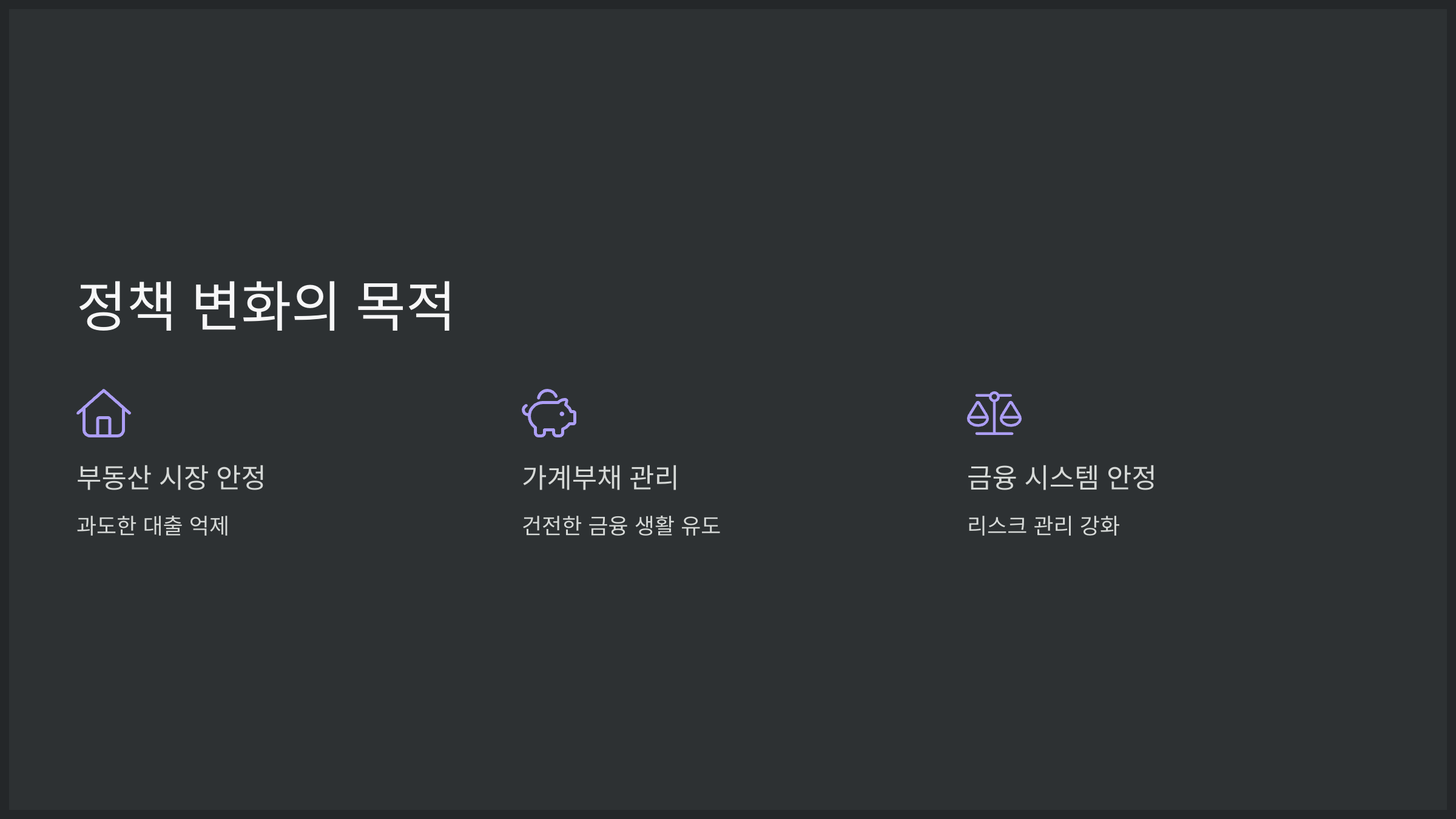 정책 변화의 목적