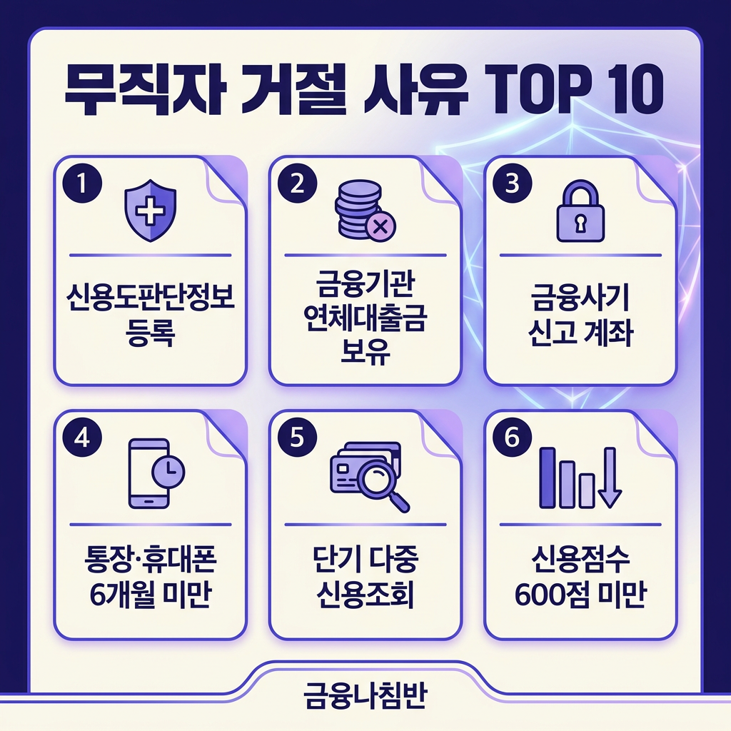 무직자 거절 사유 TOP 10