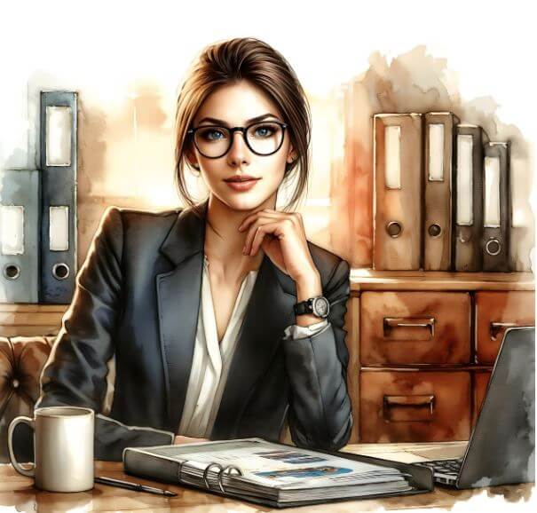 회계 부서 여직원의 모습