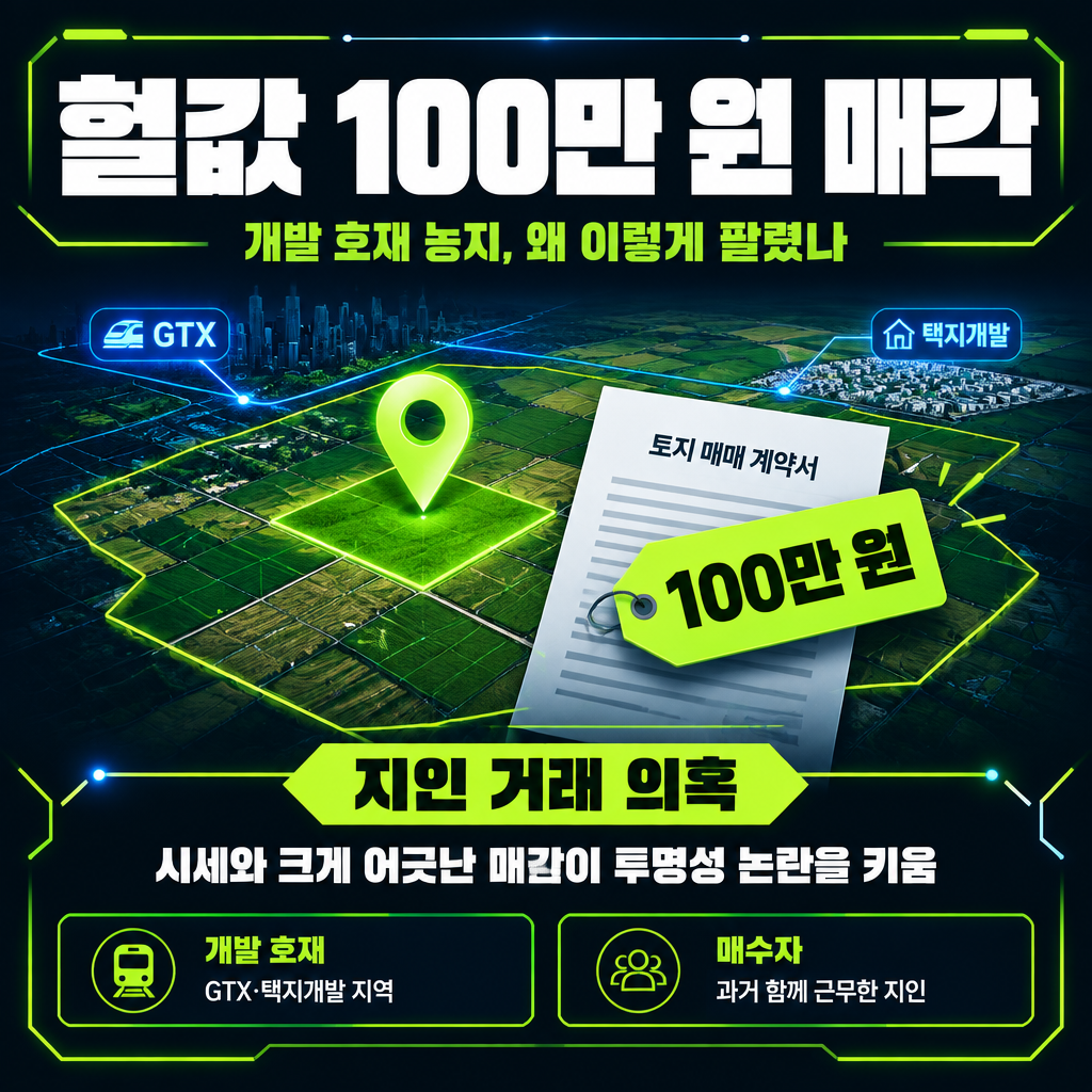 헐값 100만 원 매각