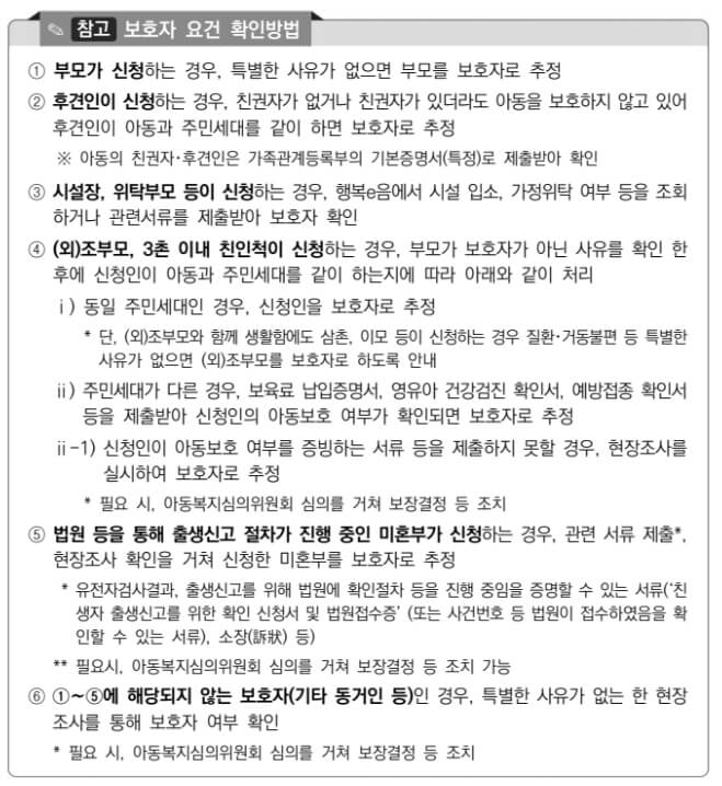 보호자 요건 확인 방법