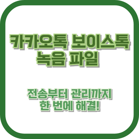 카카오톡 보이스톡 녹음 파일, 전송부터 관리까지 한 번에 해결!
