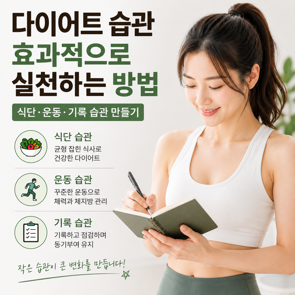 다이어트 습관 효과적으로 실천하는 방법