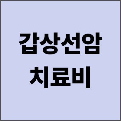 갑상선암치료비 지원받는 완벽 가이드 - 2025년 최신 정보
