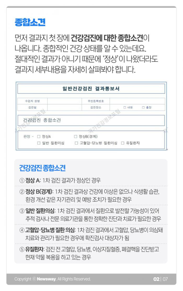 건강검진 종합소견