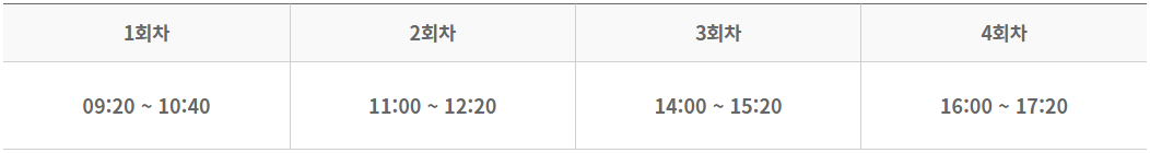 화물운송종사자격 시험시간 (회차별)