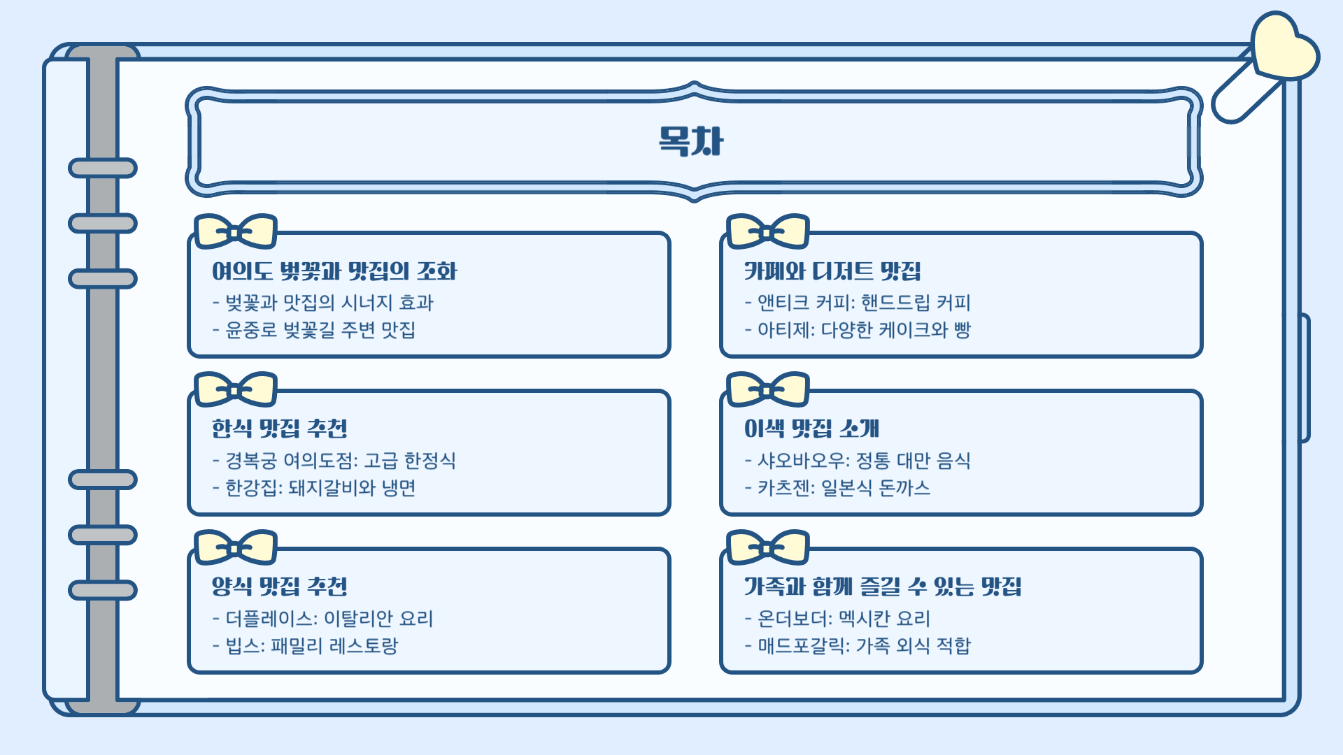 여의도 벚꽃 근처 맛집 BEST 10