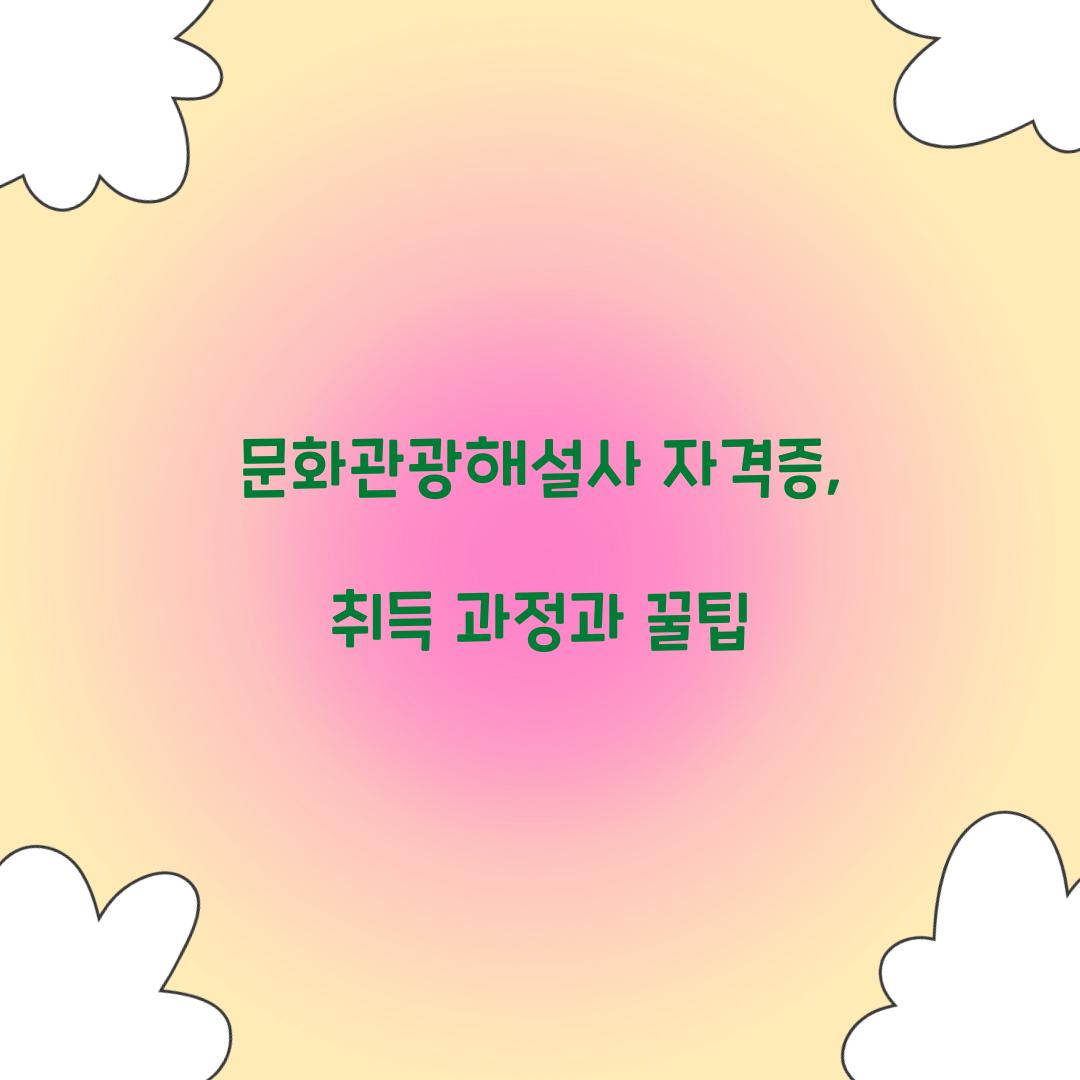 문화관광해설사 자격증