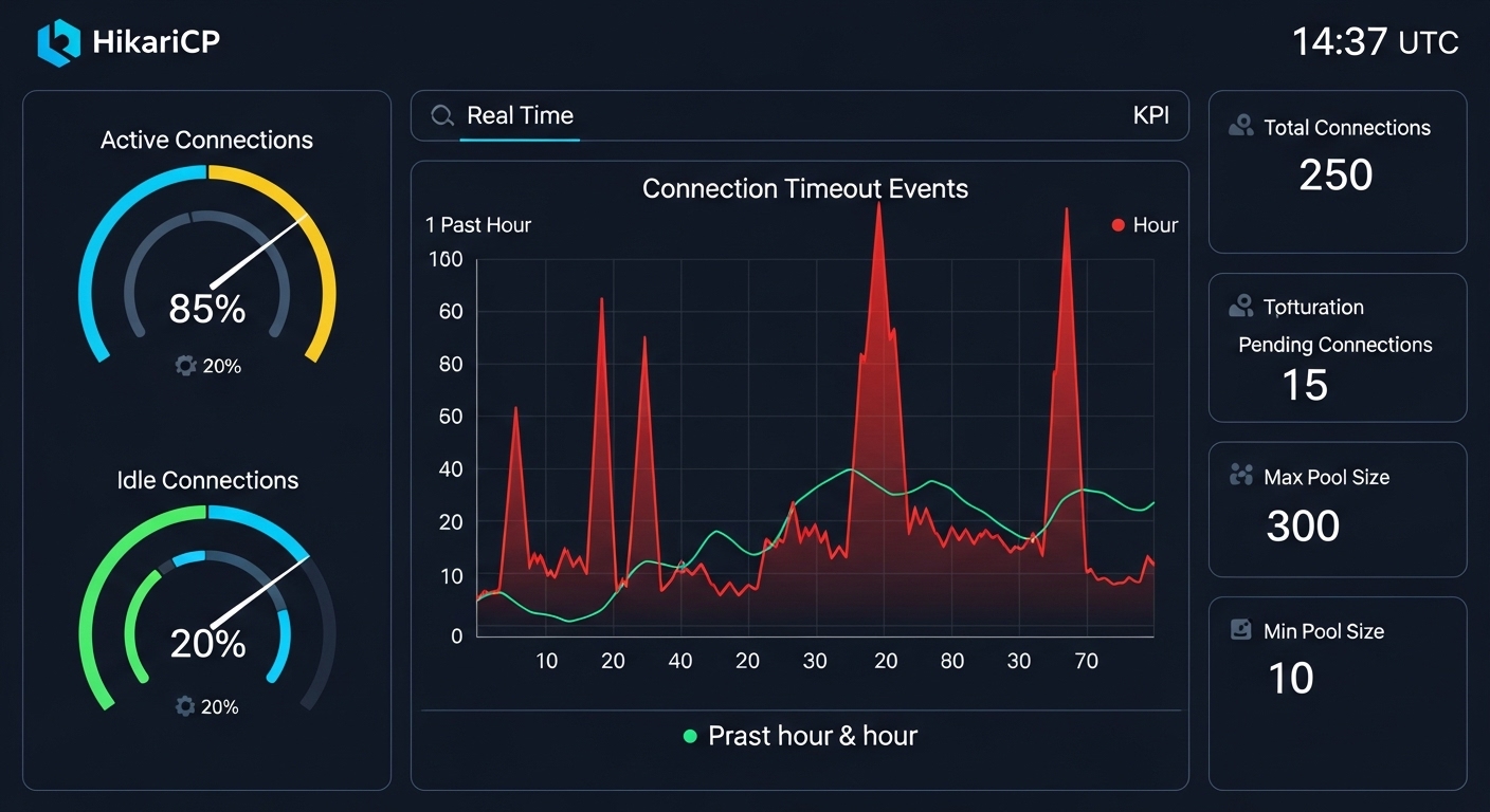 hikariCP monitoring metrics dashboard
