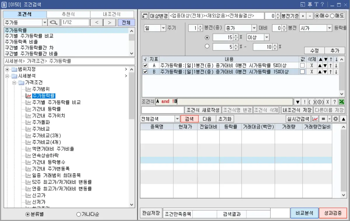조건검색기 설정 (2)