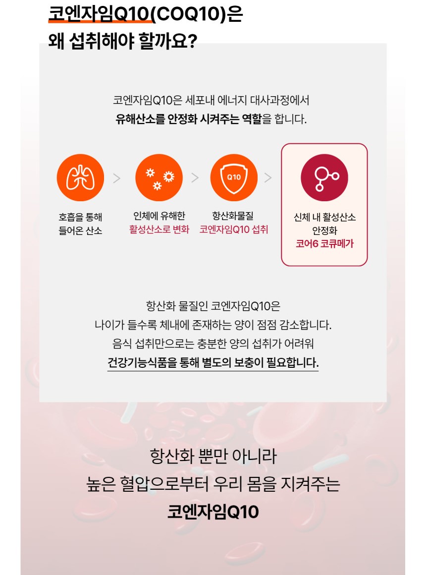 코어6 코큐메가 항산화 혈압감소 건강보조제 알아보기