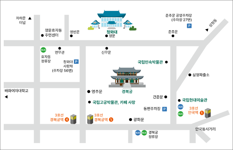 청와대대중교통위치안내