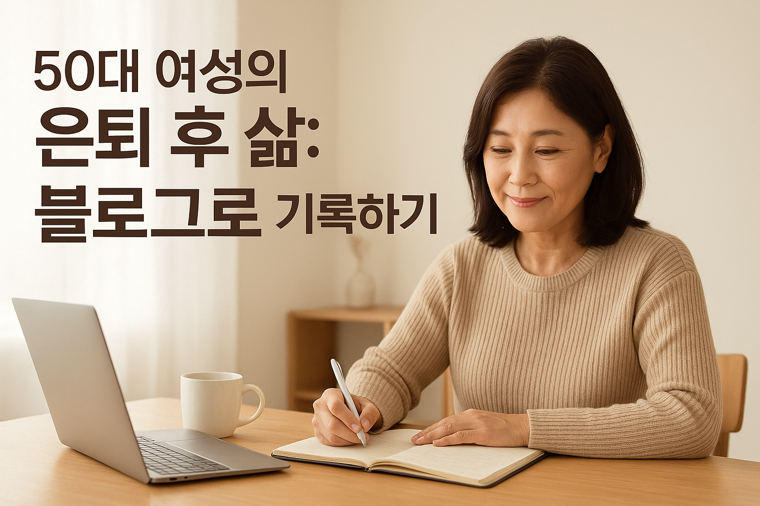 50대 여성의 은퇴 후 삶 관련 사진(AI 생성)