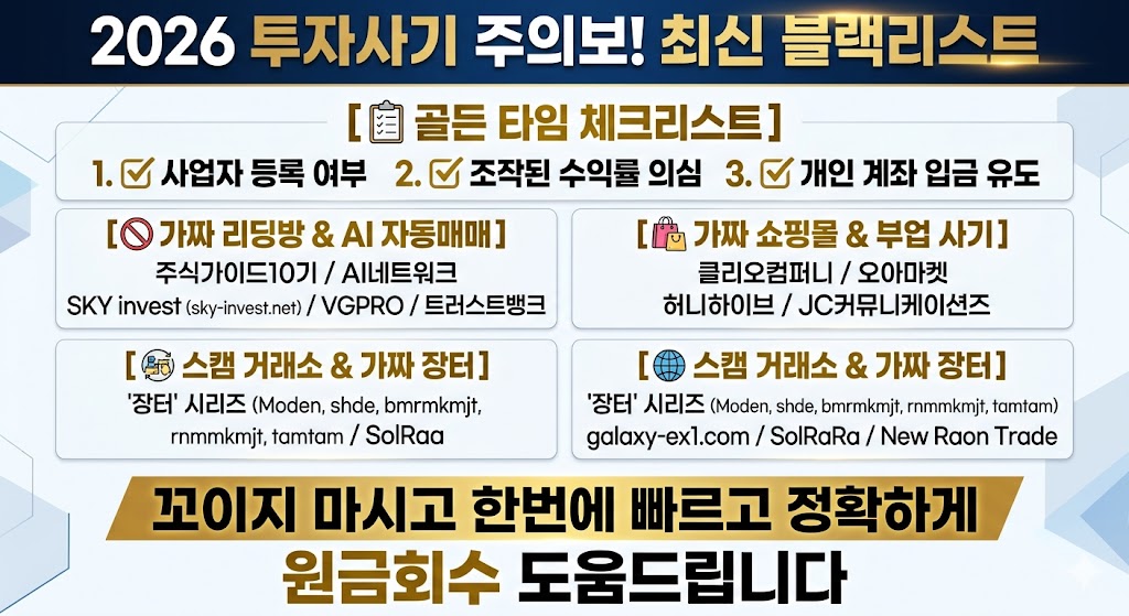 최신 투자사기 현황 리스트 인포그래픽