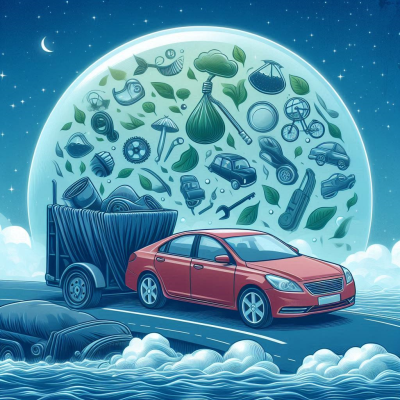 꿈 속에서 자동차와 기계적 요소들이 결합된 장면