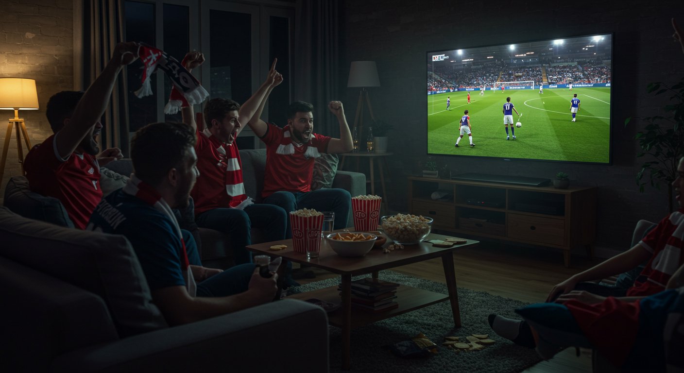 축구 TV시청 이미지