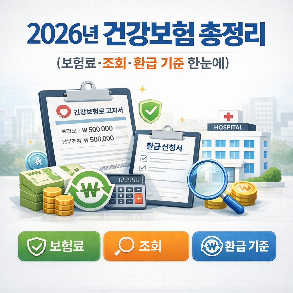 2026년 건강보험 총정리 보험료 조회 환급 기준 한눈에 정리 이미지