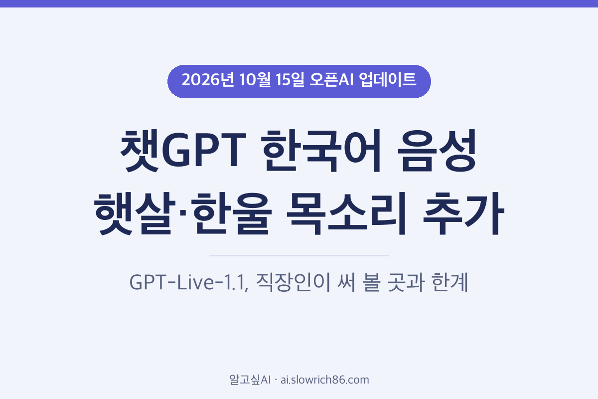 챗GPT 한국어 음성 햇살 한울 목소리 GPT-Live-1.1