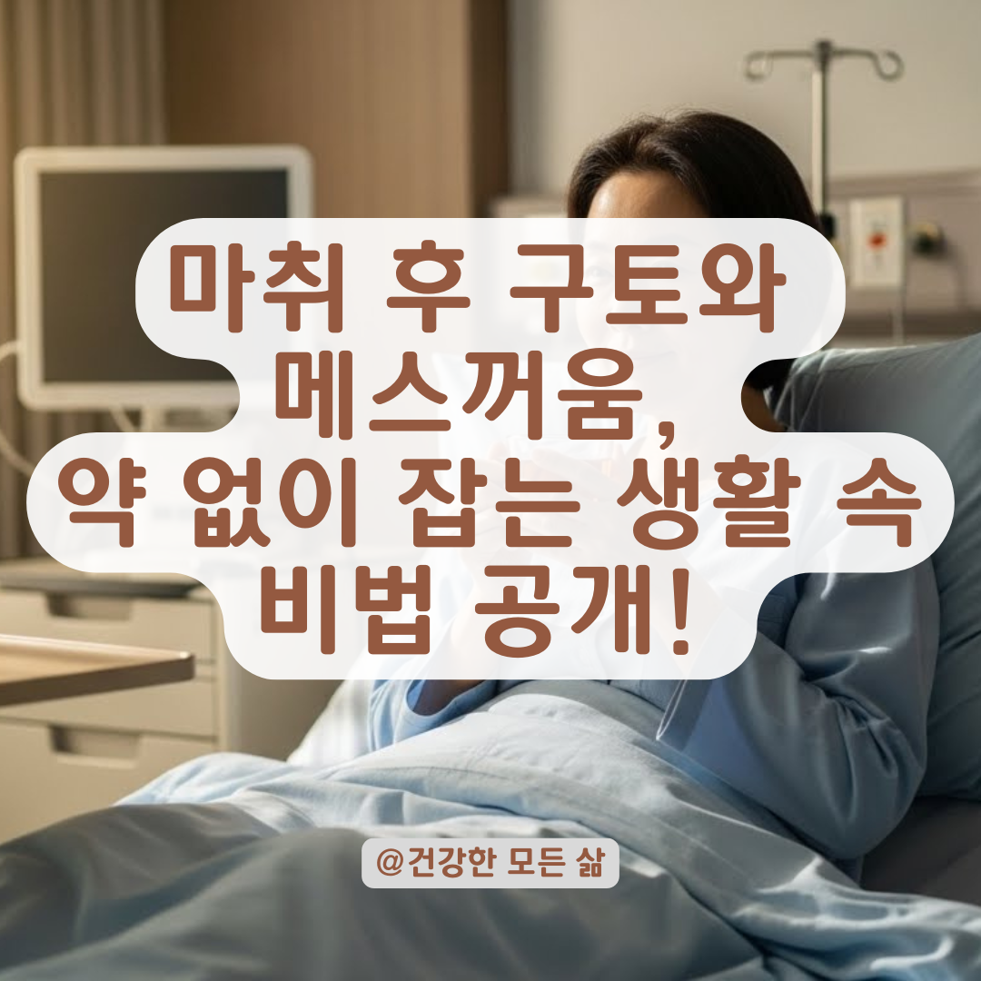 "마취 깰 때 너무 괴로워요..." 수술 후 구토와 메스꺼움 싹 잡는 회복 치트키