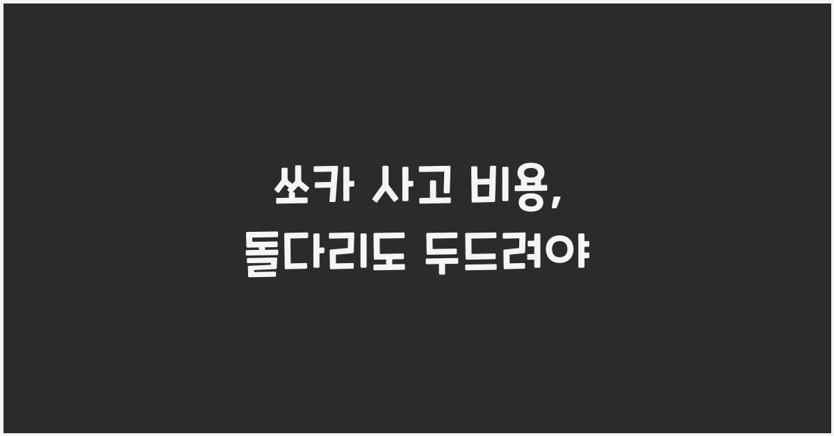 쏘카 사고 비용