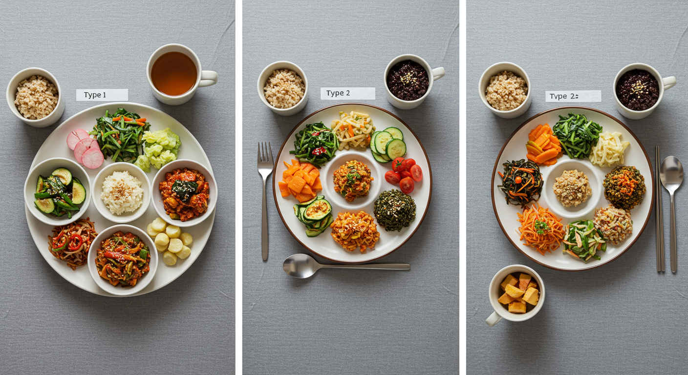 당뇨병 유형별 추천 식단을 보여주는 이미지