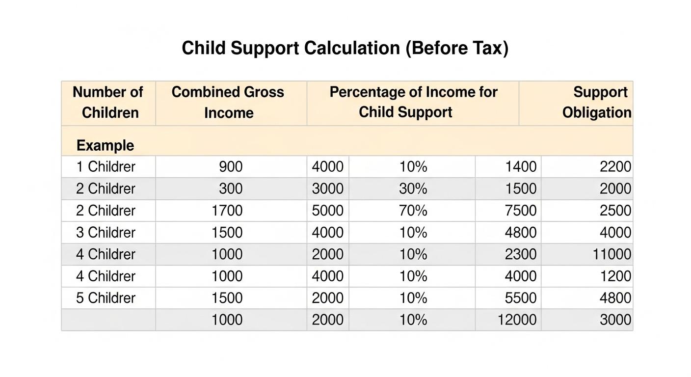 양육비산정표 세전