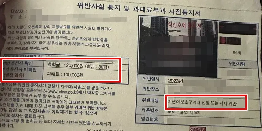 어린이보호구역 속도위반 과태료