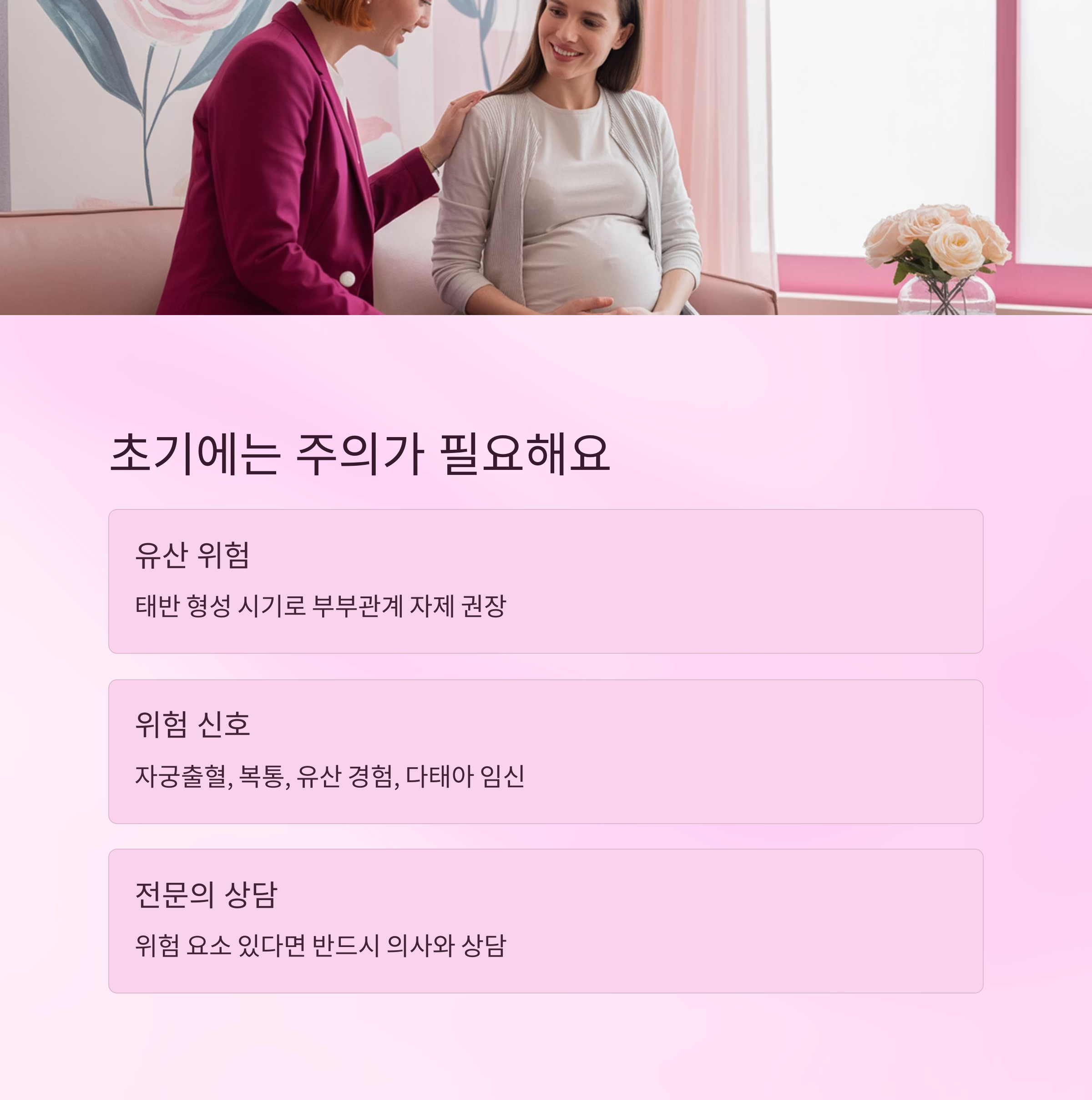임신 중 부부관계 – 초기에는 주의 필요