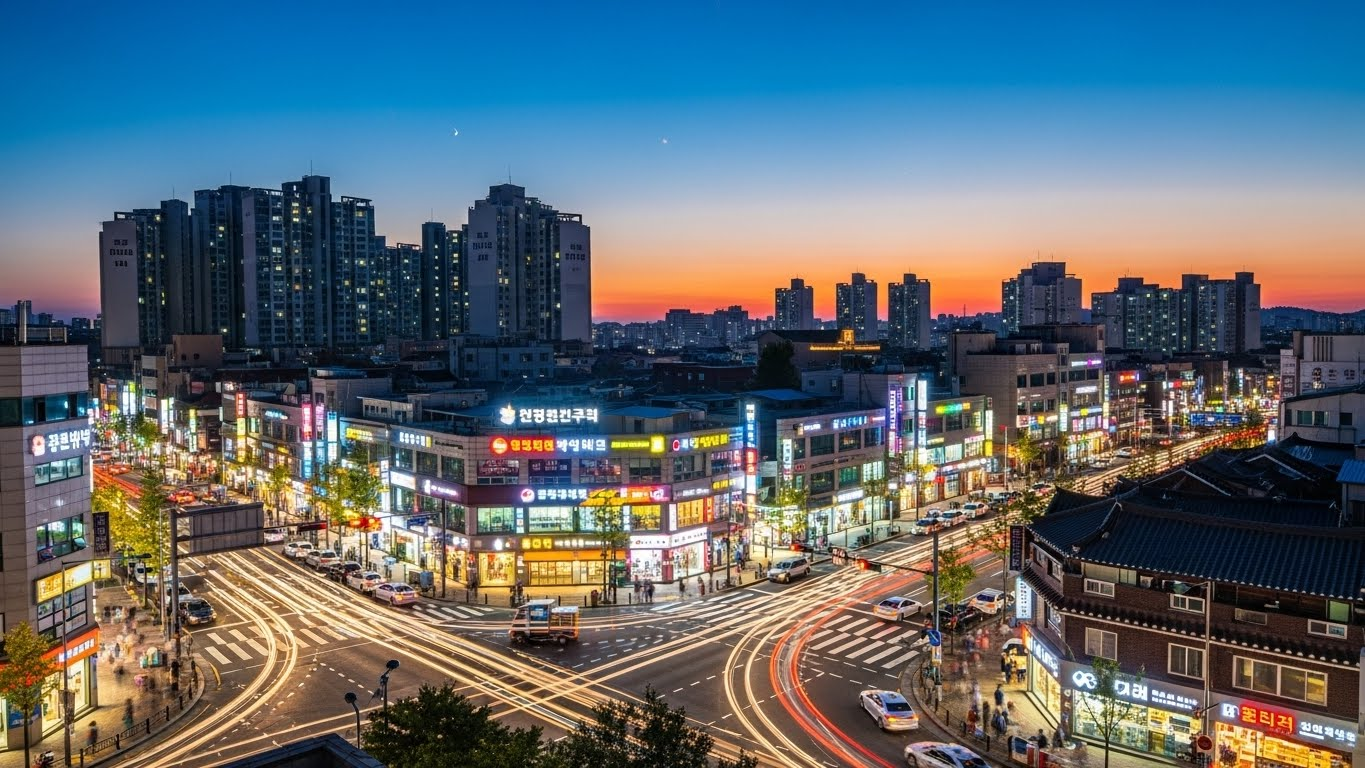 돈암동의 활기찬 전경