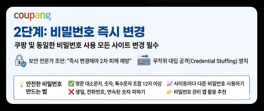 쿠팡 개인정보 유출 대처방법