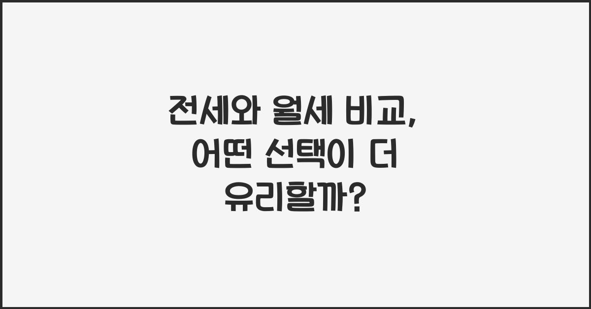 전세와 월세 비교