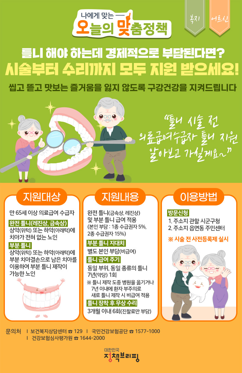 의료급여 수급자 노인 틀니 지원