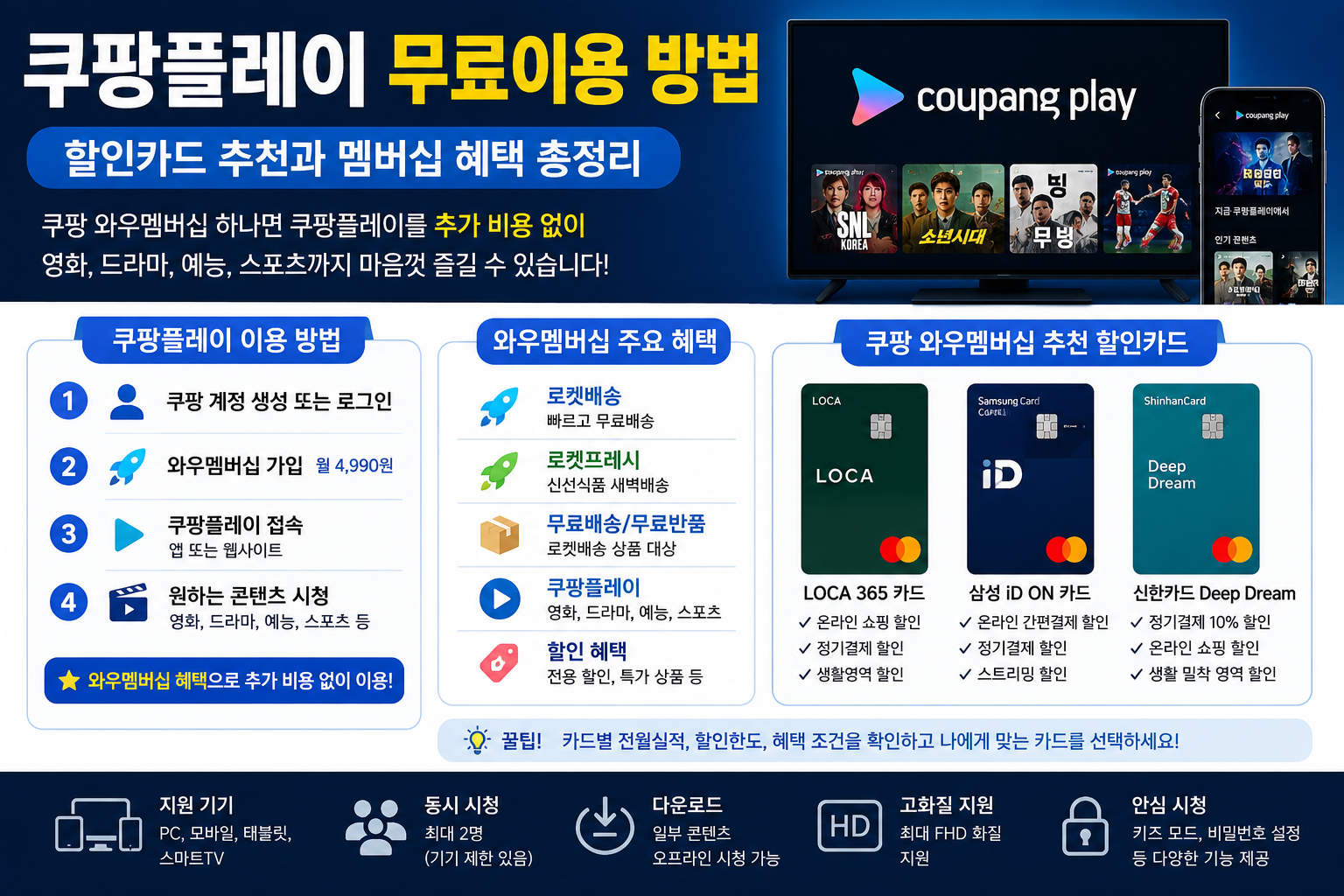 쿠팡플레이 무료이용 방법