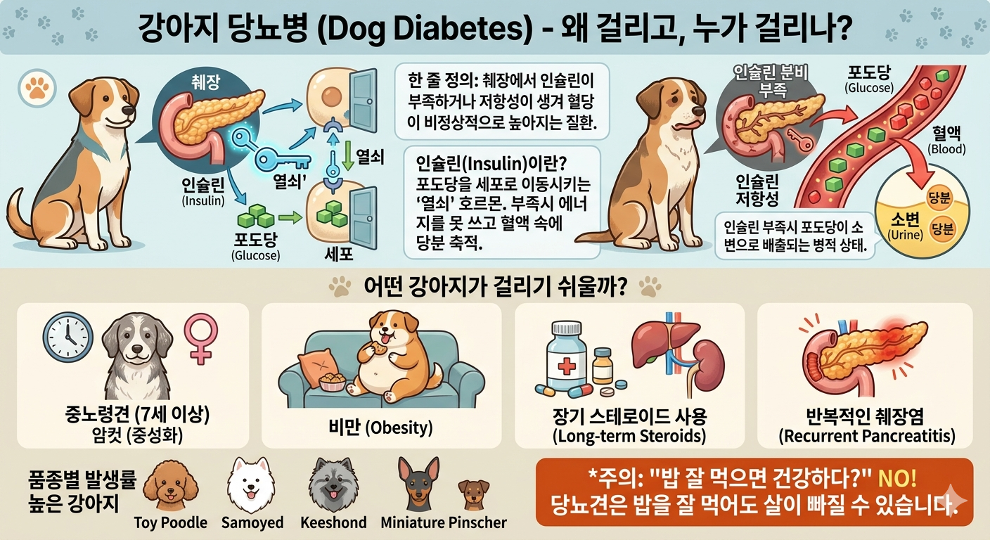 강아지 당뇨병 왜 걸리고, 누가 걸리나