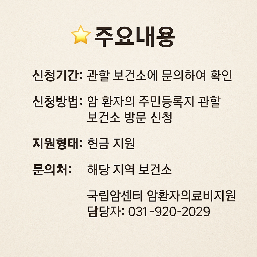 암환자 의료비 지원