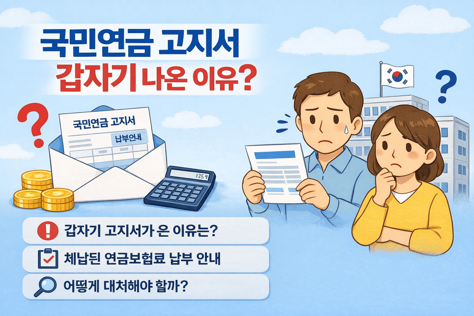 국민연금 고지서 갑자기 나온 이유 ❘ 부과 원인&middot;조회 방법&middot;대처법 정리