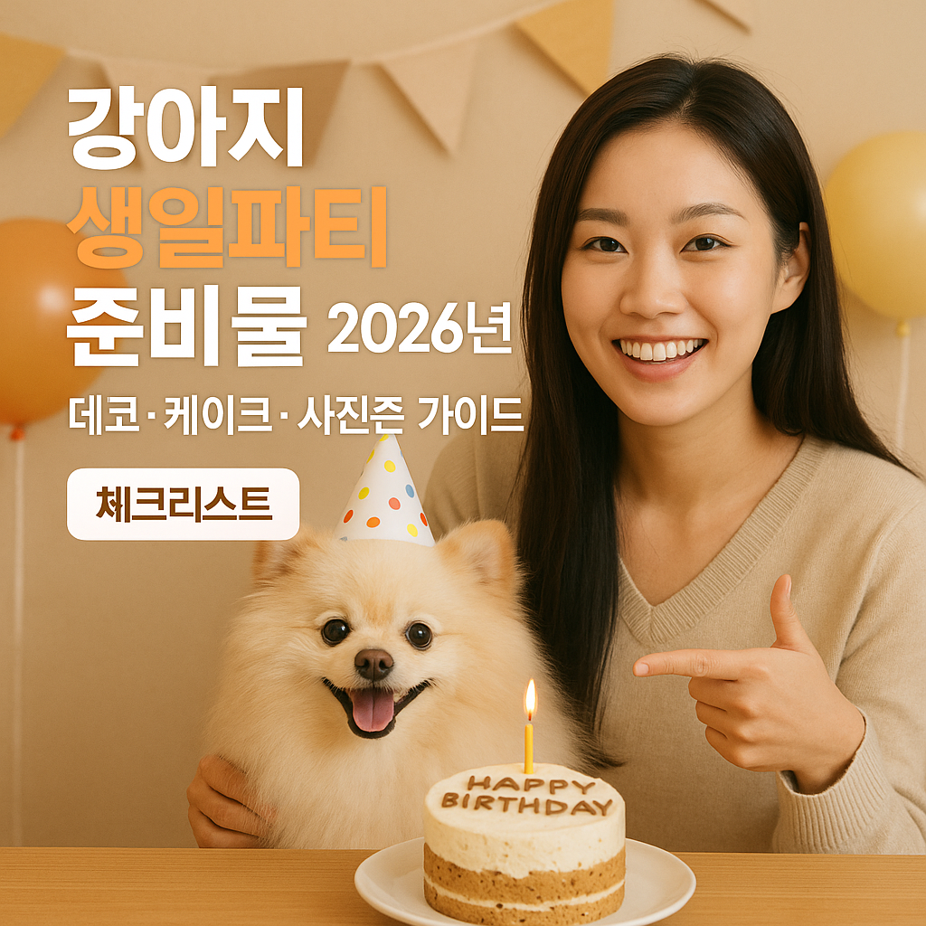 강아지 생일파티 준비물 2026년 | 데코·케이크·사진존 가이드