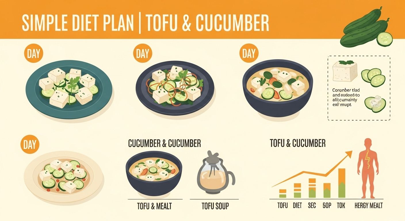 연두부와 오이를 무쳐낸 간단한 다이어트 식단
