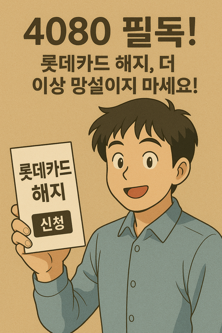 4080필독 롯데카드 해지 더시상 망설이지 마세요!