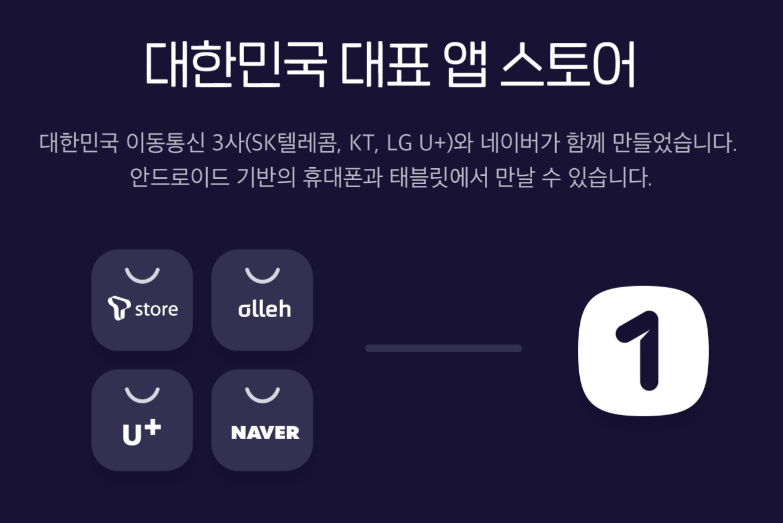 원스토어로 통합된 예전 앱스토어 로고들