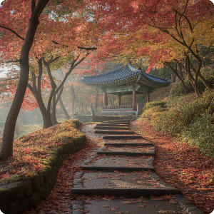 2025년 단풍 절정 시기 - 부산&middot;제주권 단풍 명소 가상 이미지